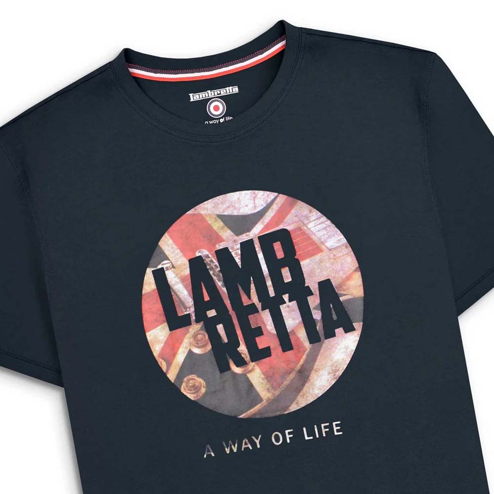 Lambretta Union Jack Guitar T-shirt voor heren SS6741-NAVY