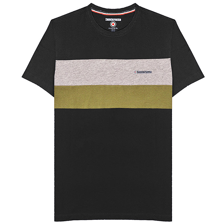 Lambretta Pannelled T-shirt voor heren SS9036-BLK