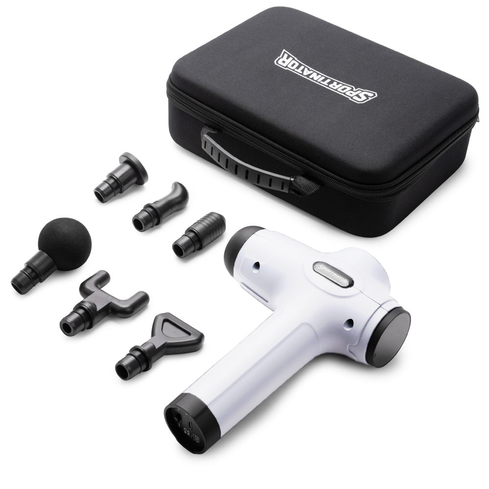 SPORTINATOR "Level Up" Massagepistool incl. accessoires wit