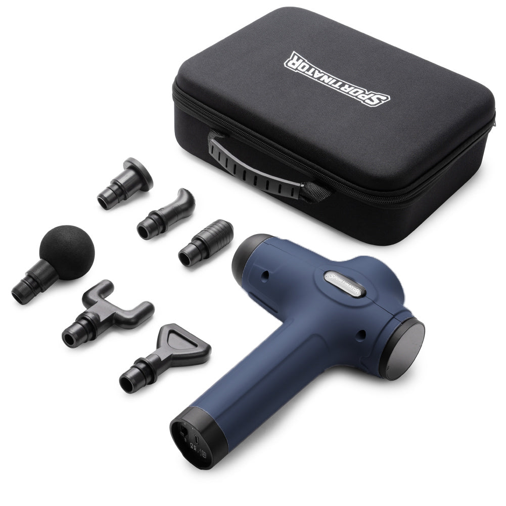 SPORTINATOR "Level Up" Massagepistool incl. accessoires blauw