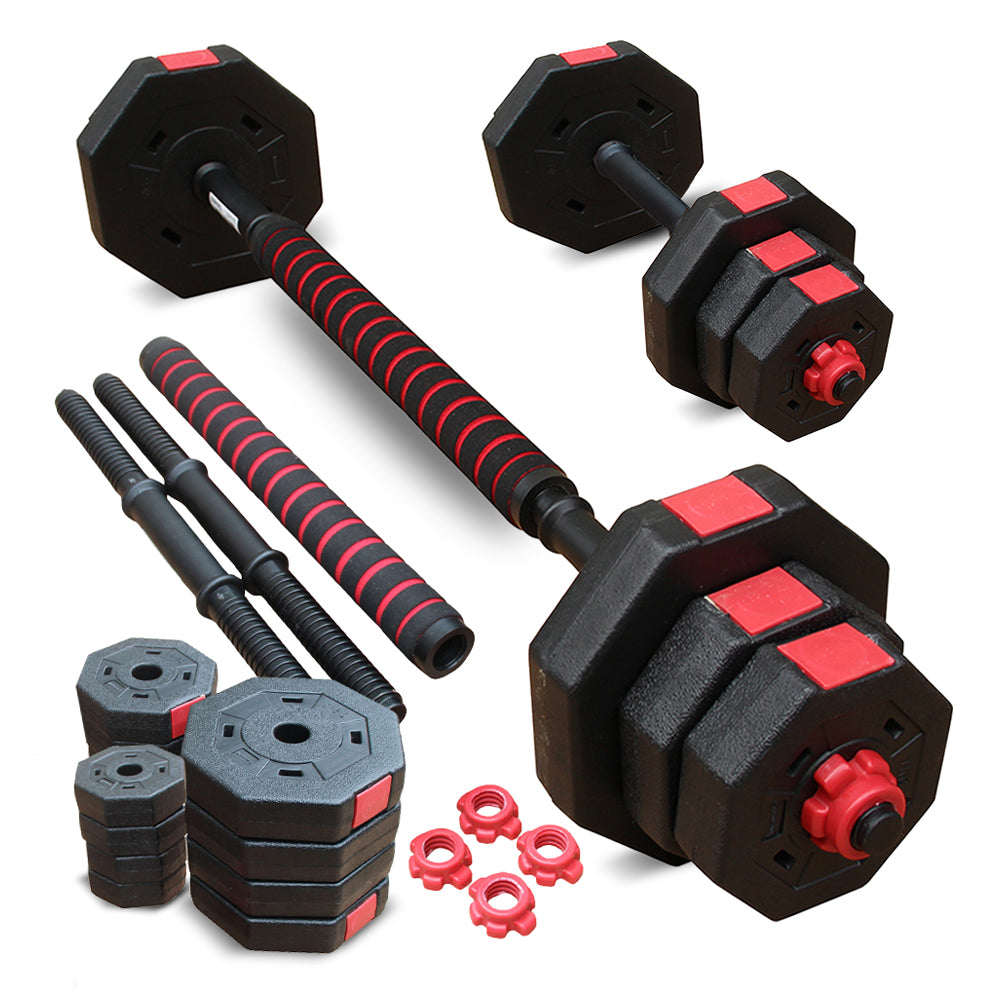 SPORTINATOR "Curls" 2-in-1 Kurz + Langhantel 20 kg Set