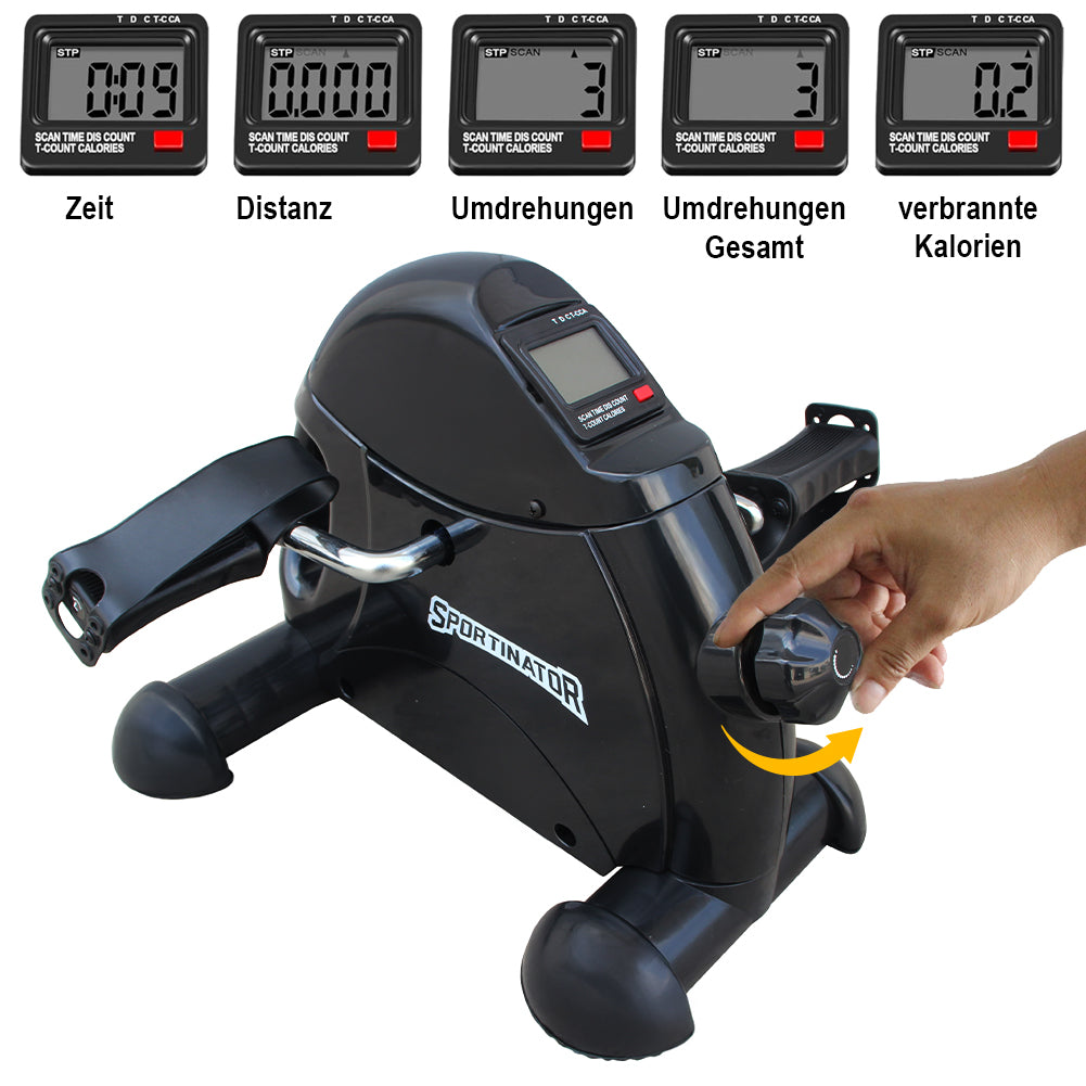 SPORTINATOR "Mobility" mini-pedaaltrimmer voor benen en armen zwart