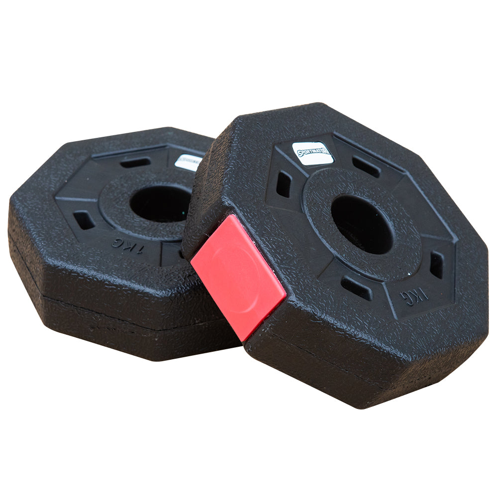 SPORTINATOR 1 kg Bumper Plates Fitness halterschijven set van 2