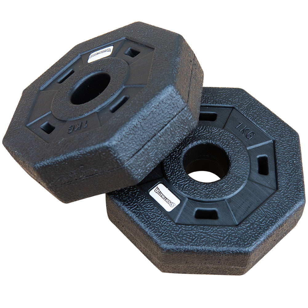 SPORTINATOR 1 kg Bumper Plates Fitness halterschijven set van 2