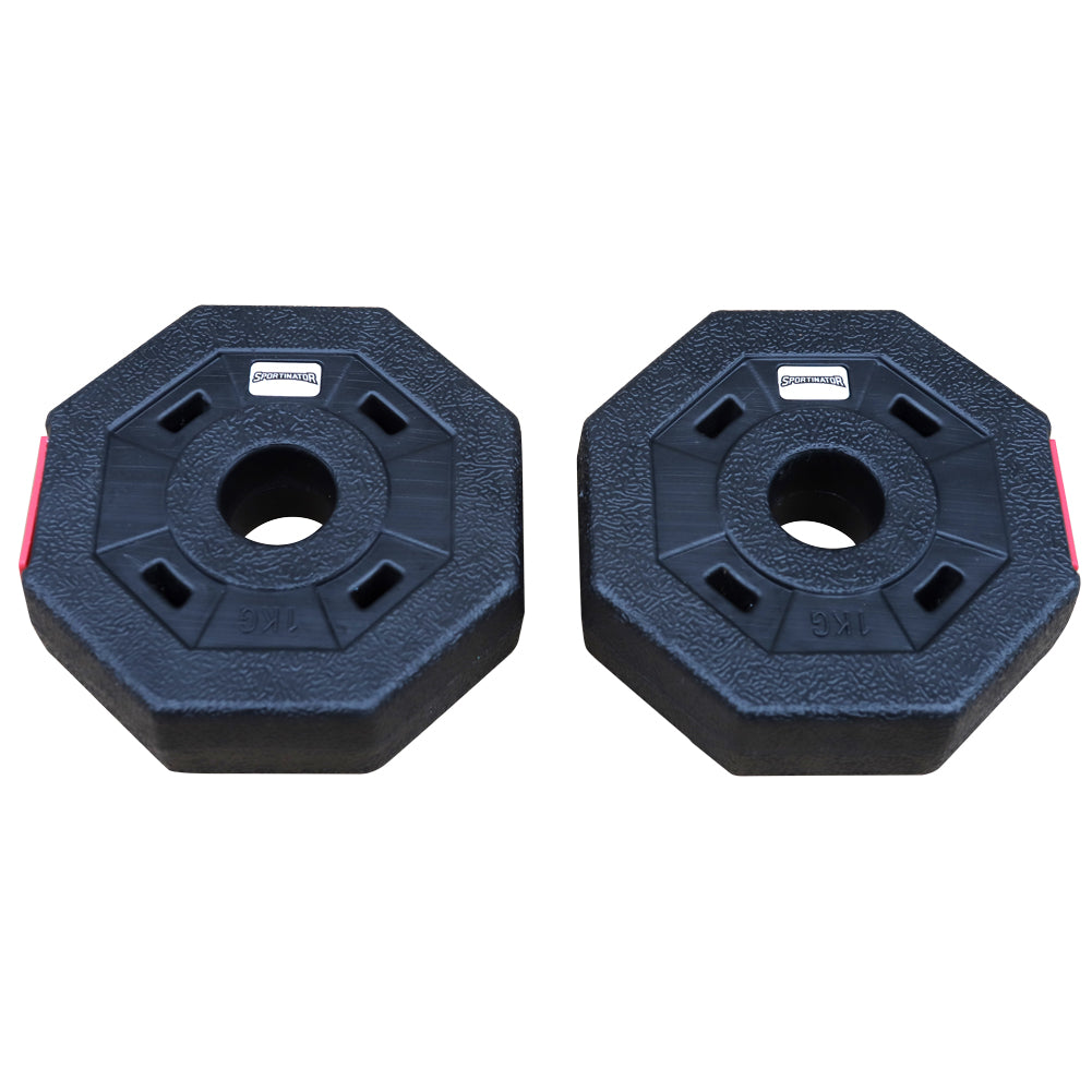 SPORTINATOR 1 kg Bumper Plates Fitness halterschijven set van 2