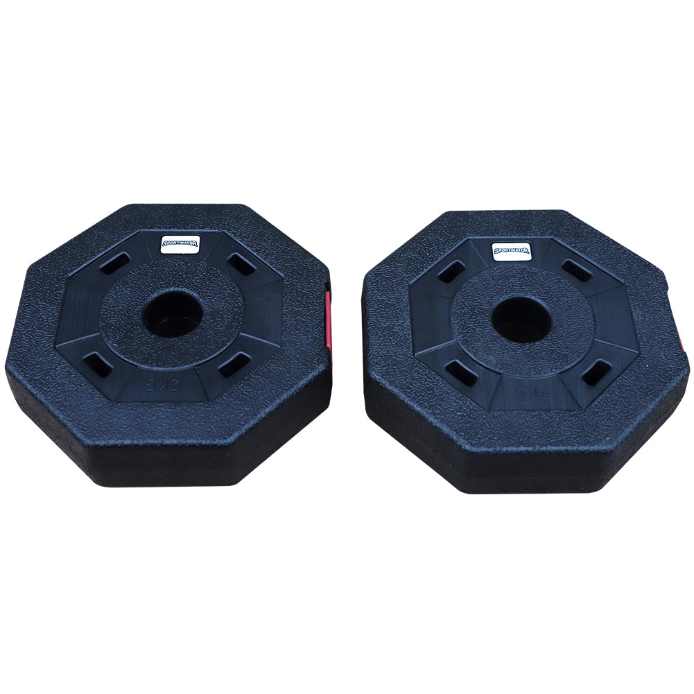 SPORTINATOR 2 kg Bumper Plates Fitness Halterschijven Set van 2