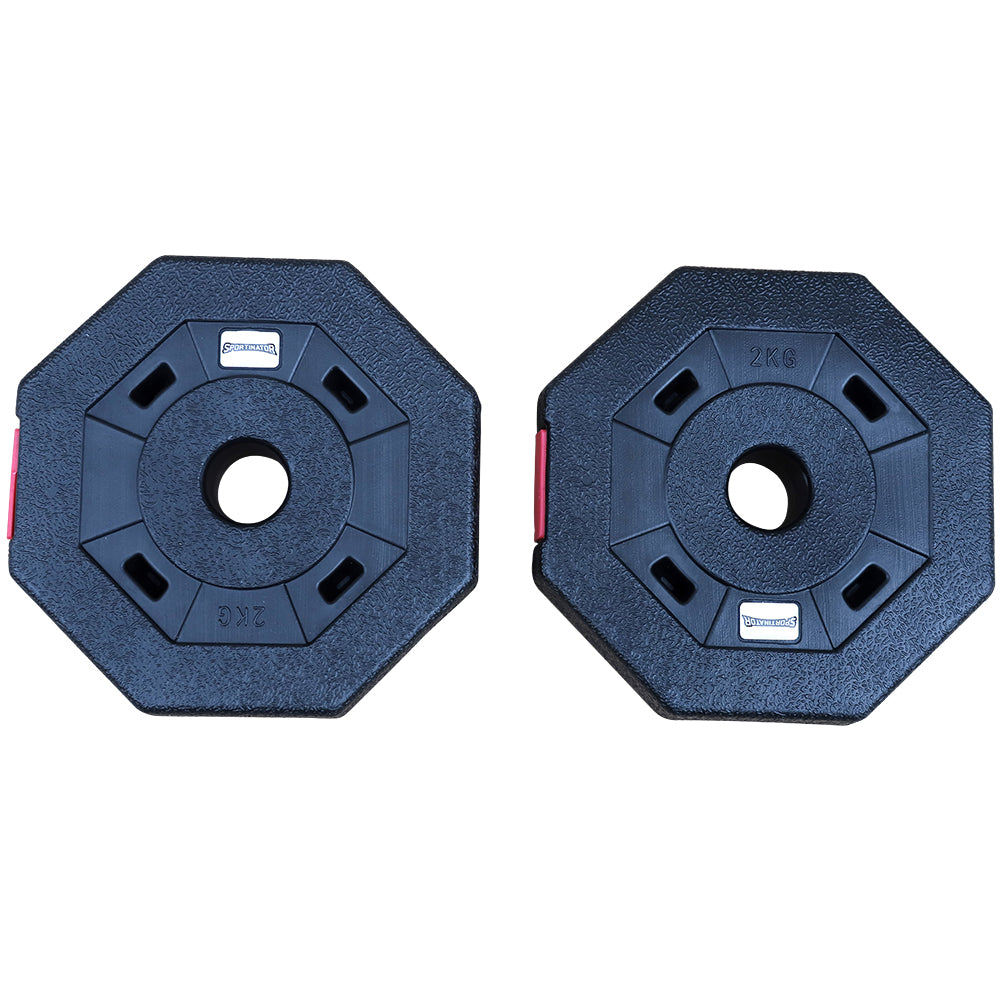 SPORTINATOR 2 kg Bumper Plates Fitness Halterschijven Set van 2