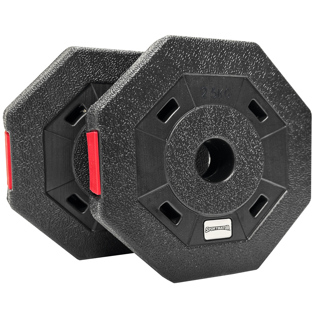 SPORTINATOR 2,5 kg Bumper Plates Halterschijven Fitness Set van 2
