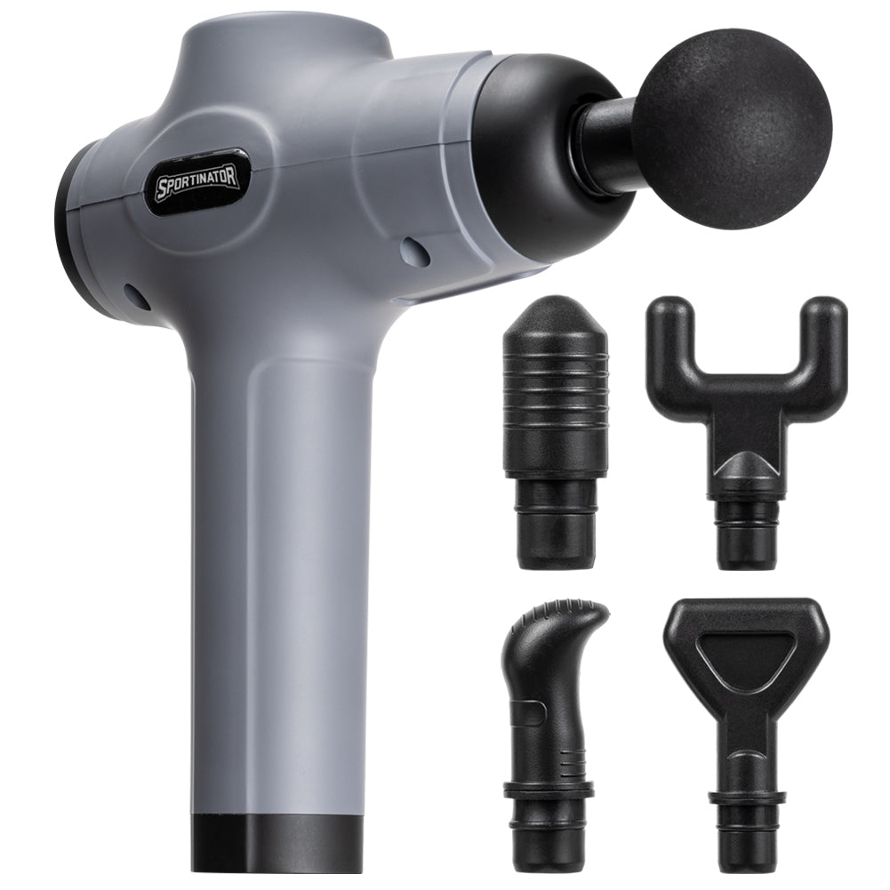 SPORTINATOR "Level Up" Massagepistool incl. accessoires grijs
