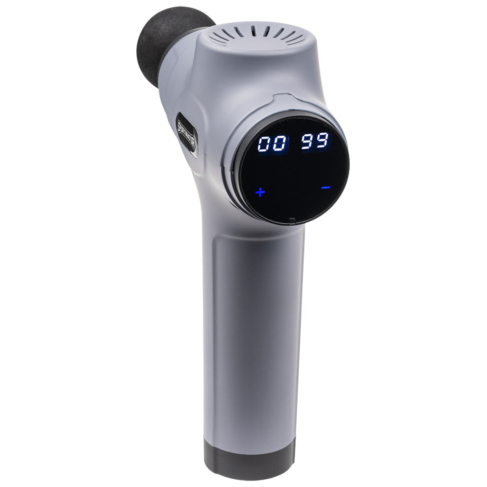 SPORTINATOR "Level Up" Massagepistool incl. accessoires grijs