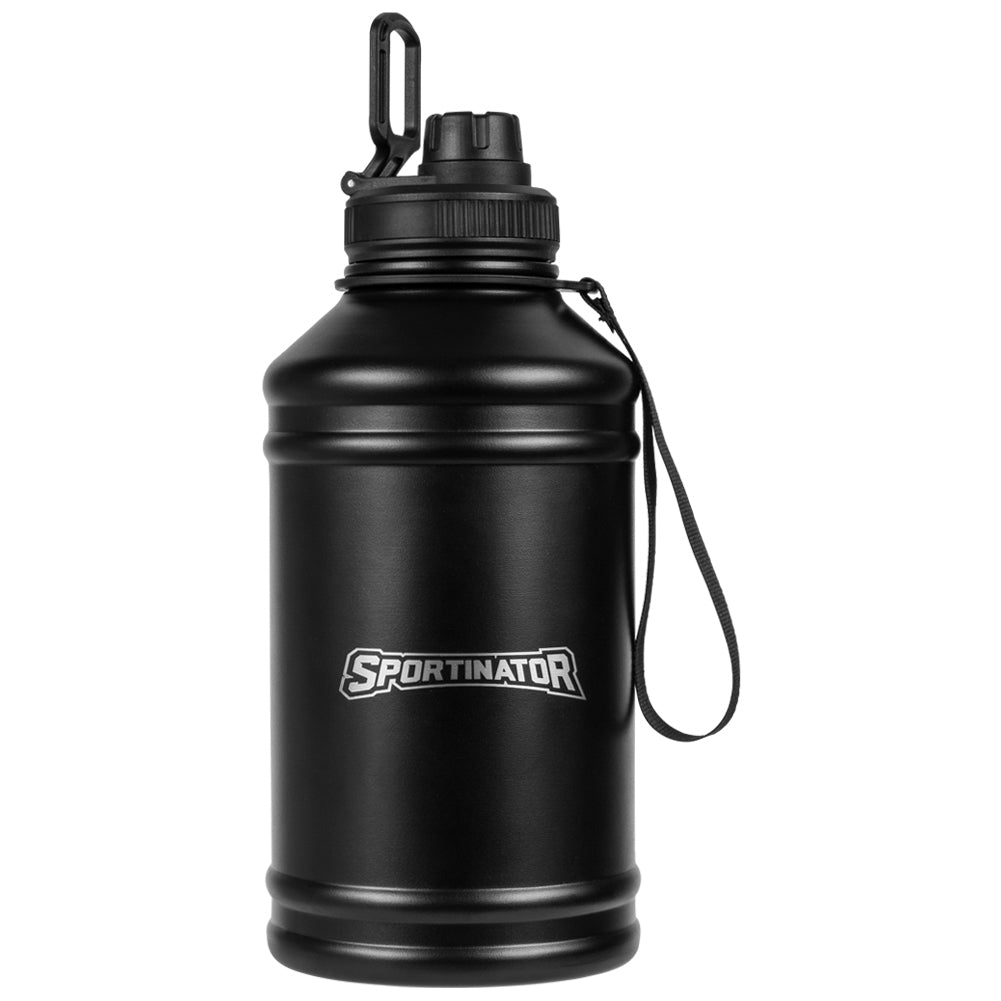 SPORTINATOR "Hydrated" Fitness Roestvrijstalen drinkfles 2,2l zwart