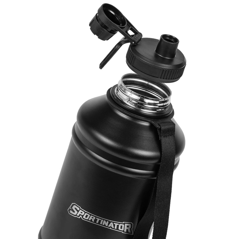 SPORTINATOR "Hydrated" Fitness Roestvrijstalen drinkfles 2,2l zwart