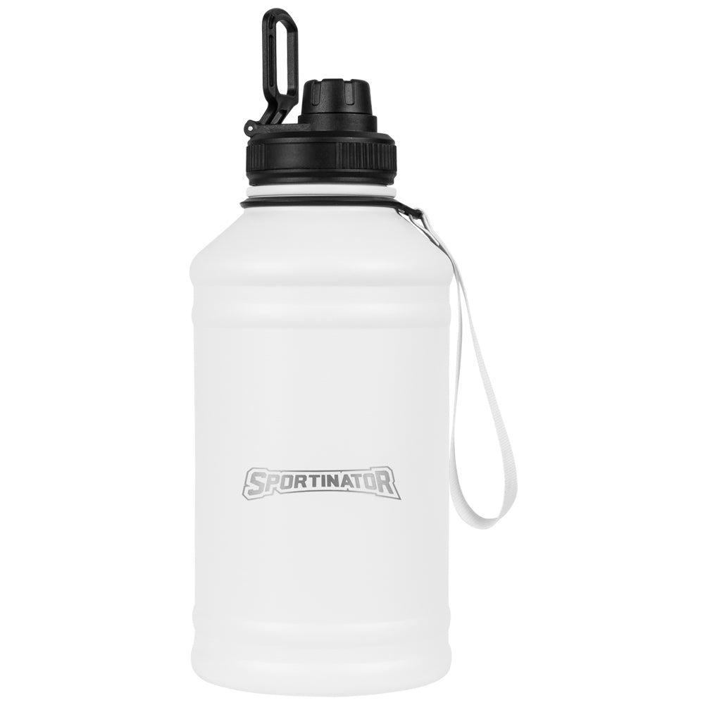 SPORTINATOR "Hydrated" Fitness roestvrijstalen drinkfles 2,2l wit