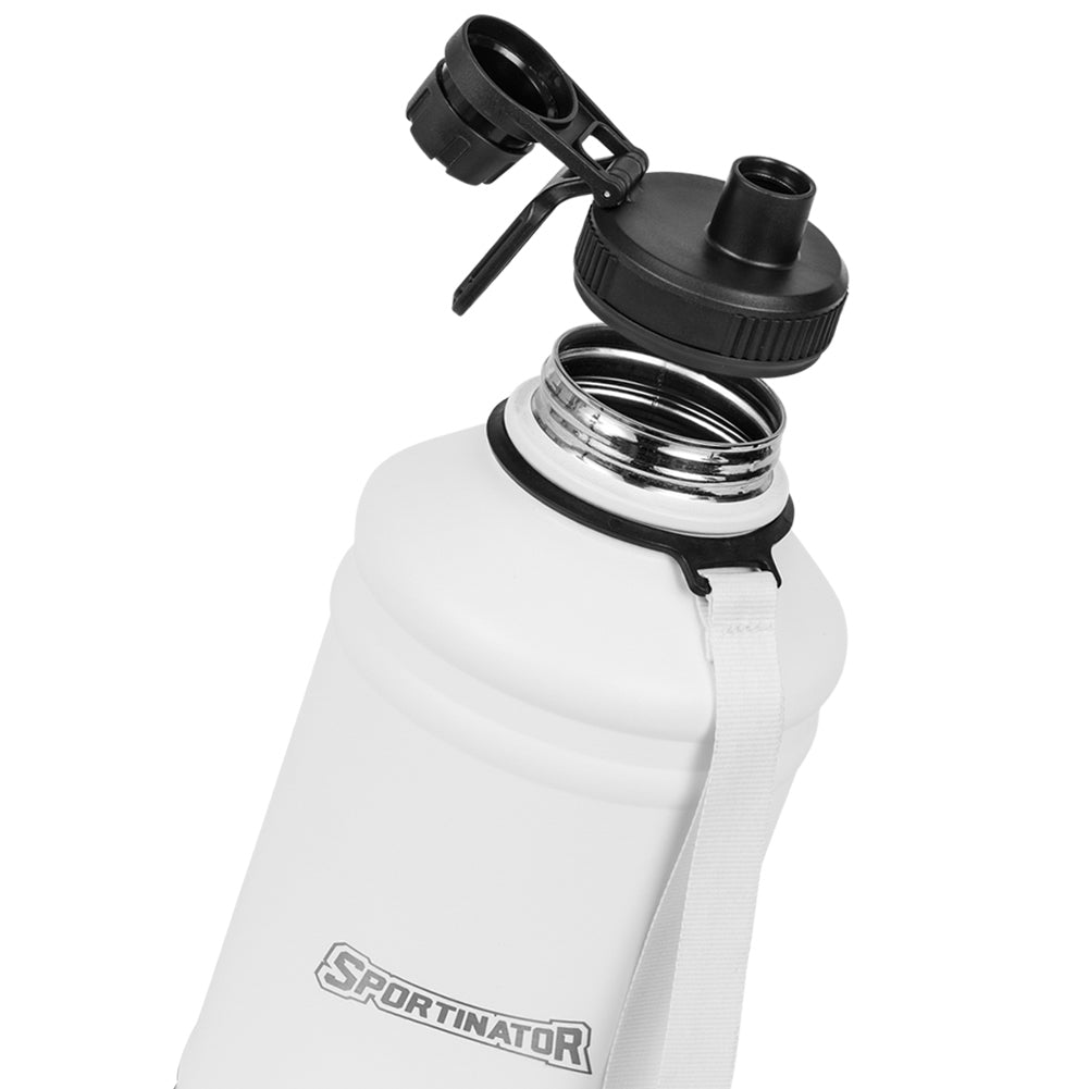 SPORTINATOR "Hydrated" Fitness roestvrijstalen drinkfles 2,2l wit