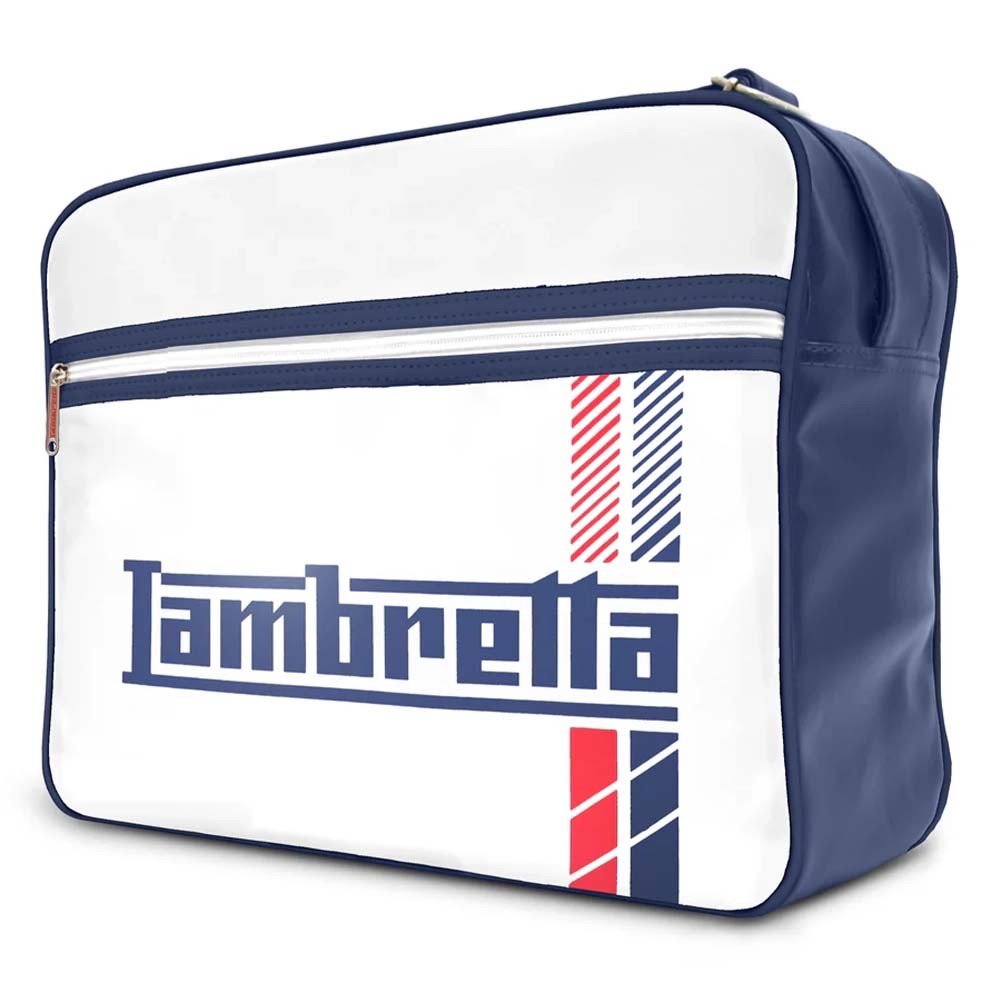 Lambretta Racing Stripe Flight Bag Schoudertas T20076-WHT
