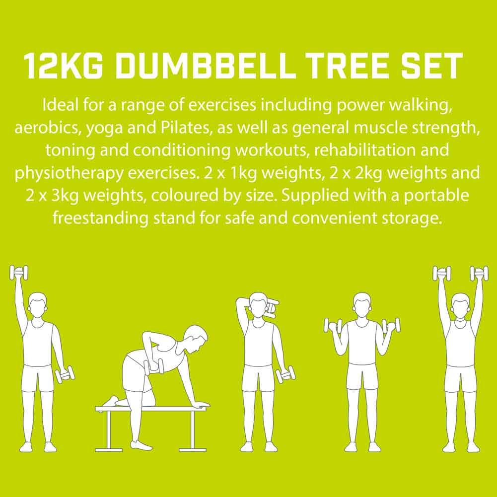Urban Fitness Halterboom set 2 x 1 kg, 2 x 2 kg en 2 x 3 kg UFW025