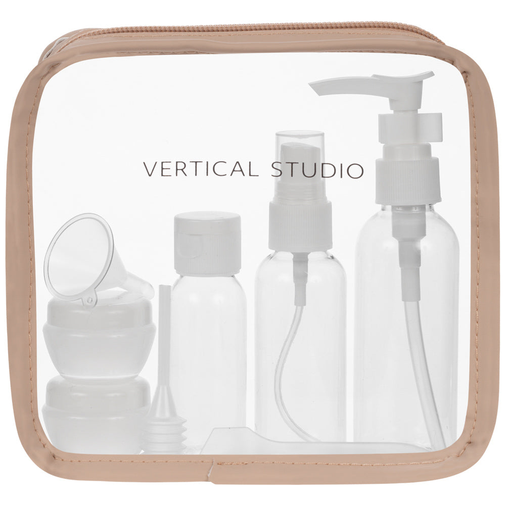 VERTICAL STUDIO "Terråk" toilettas met reisflessen beige