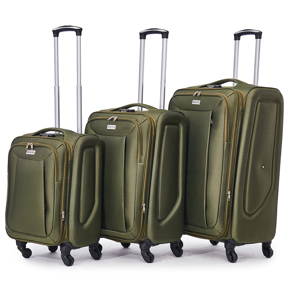 VERTICAL STUDIO "Tromso" 20" 24" 28" Stoffen Koffer 3-delige Set Groen