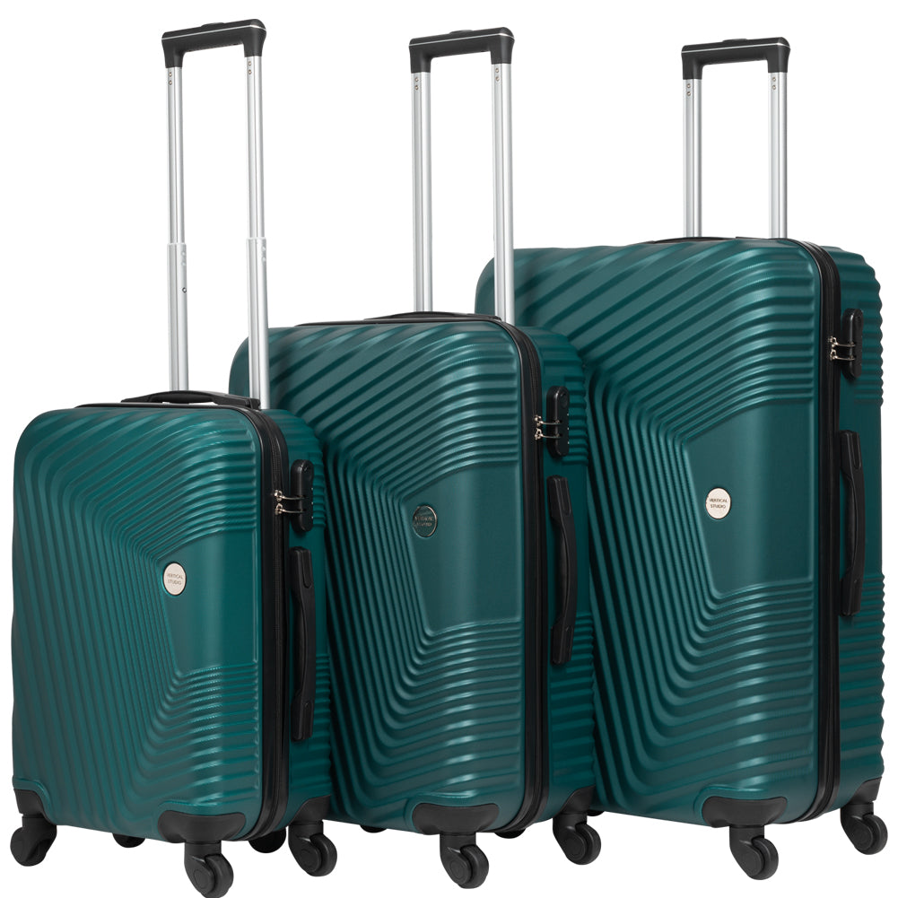 VERTICAL STUDIO "Fredrikstad" koffer 3-delige set 20" 24" 28" donkergroen