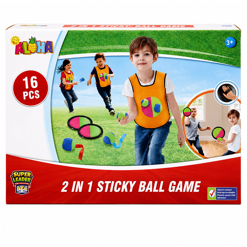 ALOHA 2-in-1 Sticky Ball Game 16-delig Kinder plakbalspel YG37H